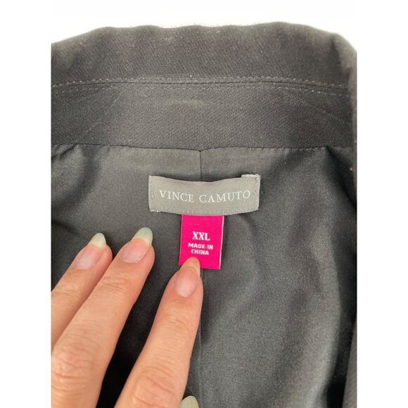 Vince Camuto Womens XXL Blazer Jacket Black Classic Single-Button Dark Academia - Picture 3 of 7